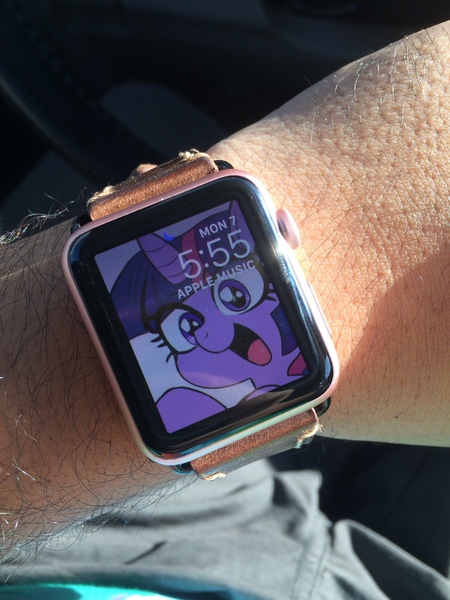 Size: 2448x3264 | Tagged: safe, artist:nekubi, derpibooru import, twilight sparkle, pony, apple watch, irl, photo