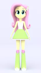 Size: 1080x1920 | Tagged: safe, artist:creatorofpony, artist:mkevinadam, derpibooru import, fluttershy, equestria girls, 3d, clothes, simple background, solo