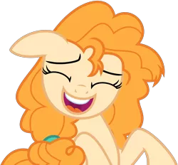 Size: 7247x6726 | Tagged: safe, artist:cloudyskie, derpibooru import, pear butter, earth pony, pony, the perfect pear, .ai available, absurd resolution, cute, eyes closed, female, laughing, mare, pearabetes, simple background, solo, transparent background, vector
