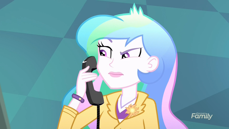 Size: 1920x1080 | Tagged: safe, derpibooru import, screencap, princess celestia, eqg summertime shorts, equestria girls, subs rock, phone, principal celestia