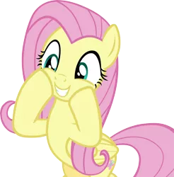 Size: 4563x4631 | Tagged: safe, artist:ironm17, derpibooru import, fluttershy, pegasus, pony, discordant harmony, absurd resolution, cute, grin, happy, shyabetes, simple background, smiling, solo, transparent background, vector
