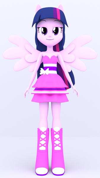 Size: 1080x1920 | Tagged: safe, artist:mkevinadam, derpibooru import, twilight sparkle, equestria girls, 3d, fall formal outfits, ponied up, simple background, solo