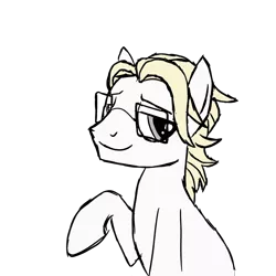 Size: 1000x1000 | Tagged: safe, alternate version, artist:pablote, derpibooru import, oc, oc:parchment bleach, unofficial characters only, earth pony, pony, glasses, male, smug, solo, stallion