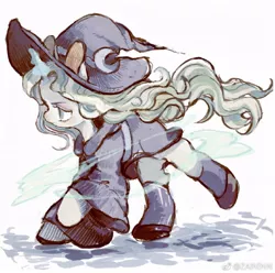 Size: 690x684 | Tagged: safe, artist:zaininn, derpibooru import, ponified, pony, clothes, diana cavendish, dress, hat, little witch academia, shoes, socks, solo, witch hat
