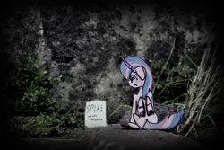 Size: 5184x3456 | Tagged: safe, artist:bumskuchen, derpibooru import, twilight sparkle, twilight sparkle (alicorn), alicorn, pony, atg 2017, gravestone, irl, newbie artist training grounds, photo, sad, solo, traditional art