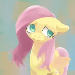 Size: 800x800 | Tagged: safe, artist:professor, derpibooru import, fluttershy, pegasus, pony, blushing, female, floppy ears, looking away, looking sideways, mare, pixiv, solo, wings