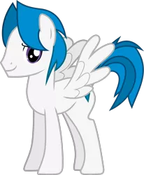 Size: 2093x2546 | Tagged: safe, artist:frownfactory, derpibooru import, oc, oc:stratagem, unofficial characters only, pegasus, pony, .svg available, blue hair, blue mane, blue tail, male, purple eyes, simple background, smiling, solo, stallion, svg, transparent background, vector, wings