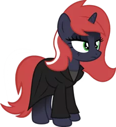 Size: 1280x1402 | Tagged: safe, artist:fletcherthehuntress, derpibooru import, oc, oc:melody shadows, unofficial characters only, pony, unicorn, clothes, female, mare, simple background, solo, transparent background