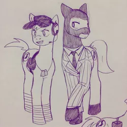 Size: 1280x1280 | Tagged: artist needed, safe, derpibooru import, ponified, earth pony, pegasus, pony, unicorn, father and son, male, parody, scout, spy, team fortress 2, traditional art