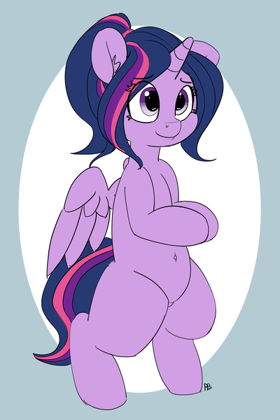 Size: 6008x9002 | Tagged: safe, artist:pabbley, derpibooru import, twilight sparkle, twilight sparkle (alicorn), alicorn, pony, absurd resolution, alternate hairstyle, belly button, bipedal, cute, female, mare, smiling, solo, twiabetes