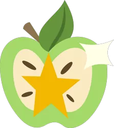 Size: 4465x5000 | Tagged: absurd resolution, apple, artist:dashiesparkle, bright mac, cutie mark, cutie mark only, derpibooru import, food, fruit, leaf, safe, simple background, the perfect pear, transparent background, vector