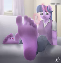 Size: 2900x3000 | Tagged: anthro, artist:facelesssoles, barefoot, clothes, derpibooru import, dirty, feet, fetish, foot fetish, foot focus, high res, magic, plantigrade anthro, safe, solo, toe ring, twilight sparkle