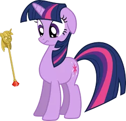 Size: 2378x2283 | Tagged: safe, artist:pantera000, derpibooru import, twilight sparkle, pony, unicorn, female, floppy ears, high res, mare, scepter, simple background, solo, transparent background, twilight scepter, unicorn twilight, vector