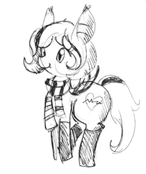 Size: 520x620 | Tagged: safe, artist:tjpones, derpibooru import, oc, oc:arrhythmia, unofficial characters only, bat pony, pony, clothes, scarf, socks