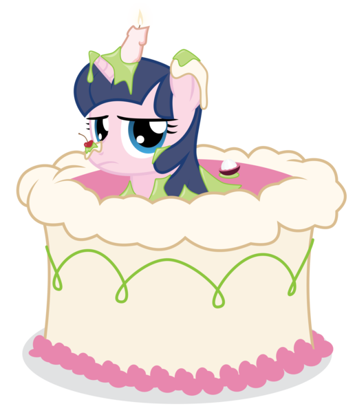 Size: 6046x7033 | Tagged: safe, artist:amarthgul, derpibooru import, oc, unofficial characters only, pony, unicorn, absurd resolution, cake, female, food, mare, pop out cake, simple background, solo, transparent background, vector