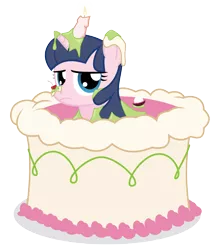 Size: 6046x7033 | Tagged: safe, artist:amarthgul, derpibooru import, oc, unofficial characters only, pony, unicorn, absurd resolution, cake, female, food, mare, pop out cake, simple background, solo, transparent background, vector