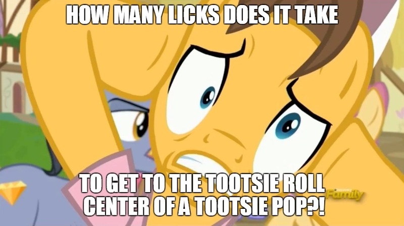 Size: 892x500 | Tagged: safe, derpibooru import, edit, edited screencap, screencap, caramel, pony, fame and misfortune, discovery family logo, dramamel, exploitable meme, image macro, meme, tootsie pop