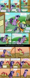 Size: 3600x9174 | Tagged: safe, artist:lifesharbinger, derpibooru import, apple bloom, diamond tiara, silver spoon, twilight sparkle, twilight sparkle (alicorn), alicorn, pony, comic:pit stop, somepony to watch over me, angry, comic, desperation, female, filly, mare, need to pee, omorashi, outhouse, plot, potty dance, potty emergency, potty time, revenge, sitting, stomach growl, stomach noise, stool, trotting in place