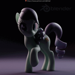 Size: 512x512 | Tagged: safe, artist:therealdjthed, derpibooru import, coloratura, earth pony, pony, 3d, 3d model, animated, black background, blender, blinking, cute, cycles, cycles render, dark, female, gif, idle, idle animation, looking at you, mare, model:djthed, patreon, patreon logo, perfect loop, raised hoof, rara, rarabetes, simple background, smiling, solo
