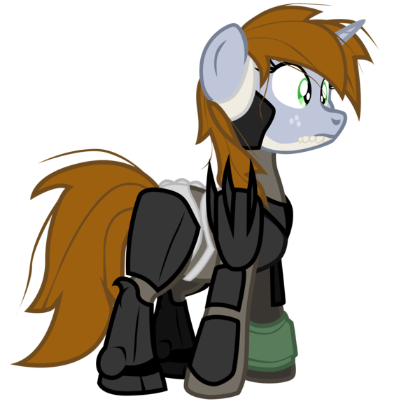 Size: 2400x2400 | Tagged: safe, artist:aaronmk, derpibooru import, oc, oc:littlepip, unofficial characters only, pony, unicorn, fallout equestria, crossover, female, mare, metal gear, metal gear rising, raiden, simple background, solo, transparent background, vector