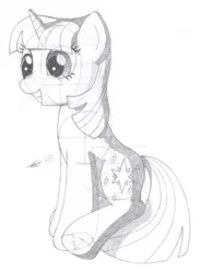 Size: 1168x1596 | Tagged: safe, artist:aafh, derpibooru import, twilight sparkle, pony, unicorn, monochrome, solo, traditional art