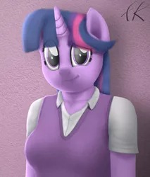 Size: 1280x1500 | Tagged: anthro, artist:facelesssoles, clothes, cute, derpibooru import, female, safe, smiling, solo, twilight sparkle