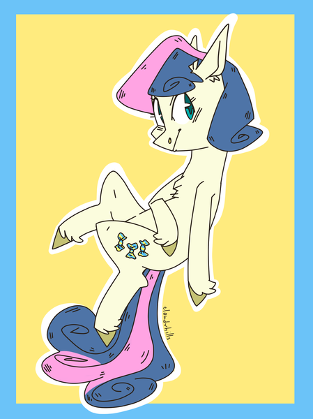 Size: 1400x1870 | Tagged: safe, artist:cloudyhills, derpibooru import, bon bon, sweetie drops, earth pony, pony, female, mare, smiling, solo