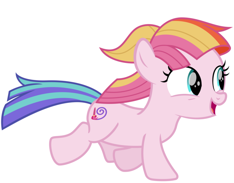 Size: 2300x1800 | Tagged: safe, artist:cheezedoodle96, derpibooru import, toola roola, earth pony, pony, fame and misfortune, .svg available, cute, female, filly, juxtaposition bait, playing, roolabetes, running, simple background, solo, svg, transparent background, vector, windswept mane