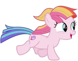 Size: 2300x1800 | Tagged: safe, artist:cheezedoodle96, derpibooru import, toola roola, earth pony, pony, fame and misfortune, cute, female, filly, juxtaposition bait, playing, roolabetes, running, simple background, solo, svg, .svg available, transparent background, vector, windswept mane