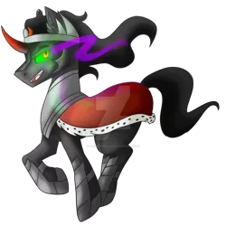 Size: 1024x1024 | Tagged: safe, artist:meownimator, derpibooru import, king sombra, pony, unicorn, male, simple background, solo, stallion, watermark