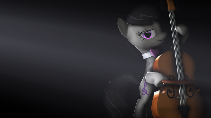 Size: 1920x1080 | Tagged: 3d, artist:litterpaws, bowtie, cello, derpibooru import, looking at you, musical instrument, octavia melody, safe, source filmmaker, wallpaper