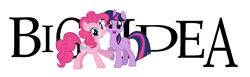 Size: 1748x536 | Tagged: safe, derpibooru import, edit, pinkie pie, twilight sparkle, pony, big idea, smiling, stock vector, veggietales