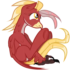 Size: 2400x2400 | Tagged: artist:aaronmk, classical hippogriff, derpibooru import, hippogriff, hippogriff oc, looking up, oc, oc:posada, safe, simple background, sitting, smiling, talons, transparent background, unofficial characters only, vector, wings