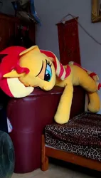 Size: 546x960 | Tagged: safe, artist:ec31314, derpibooru import, sunset shimmer, pony, irl, life size, photo, plushie