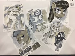 Size: 1200x900 | Tagged: safe, artist:andypriceart, derpibooru import, flash sentry, octavia melody, princess celestia, princess luna, screwball, pony, all your base are belong to us, andy you magnificent bastard, faic, meme, shit eating grin, tongue out, traditional art, waifu thief