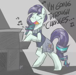Size: 1680x1670 | Tagged: safe, artist:flutterthrash, derpibooru import, coloratura, earth pony, pony, black sabbath, changes, eyes closed, female, mare, newbie artist training grounds, ozzy osbourne, piano, singing, solo, song reference