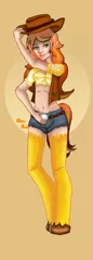 Size: 326x905 | Tagged: artist:briar-red, derpibooru import, oc, oc:ambrosia, parent:braeburn, safe, satyr, solo, unofficial characters only