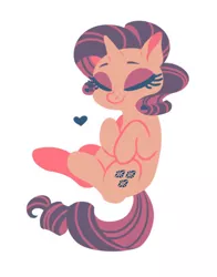 Size: 388x496 | Tagged: safe, artist:anzicorn, derpibooru import, rarity, pony, unicorn, eyes closed, female, heart, limited palette, mare, short hair, simple background, smiling, solo, white background