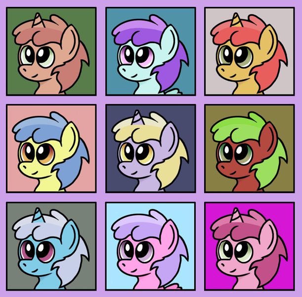 Size: 966x948 | Tagged: safe, artist:gogglesparks, derpibooru import, apple flora, bloo, dinky hooves, firelock, liza doolots, orange tangerine, petunia, pinkie feather, red june, ruby pinch, tangerine twist, tootsie flute, earth pony, pegasus, pony, unicorn, apple family member, cute