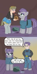 Size: 1024x2047 | Tagged: artist:oneovertwo, derpibooru import, female, male, maud pie, mother and son, oc, oc:crag, oc:sedimentary rock, parent:marble pie, parent:maud pie, safe, satyr