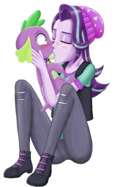 Size: 1864x3022 | Tagged: questionable, artist:artemis-polara, derpibooru import, spike, spike the regular dog, starlight glimmer, dog, equestria girls, beanie, bestiality, blushing, cameltoe, clothes, commission, cute, eyes closed, female, fetish, hat, heavy breathing, interspecies, kissing, male, shipping, shrunken pupils, simple background, sitting, sparlight, straight, transparent background, zoophilia