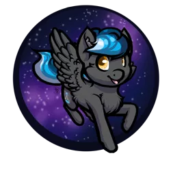 Size: 1024x1024 | Tagged: safe, artist:ombraniwolf, derpibooru import, oc, oc:kepler, unofficial characters only, pegasus, pony, smiling, space
