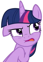 Size: 2269x3300 | Tagged: safe, artist:sketchmcreations, derpibooru import, twilight sparkle, twilight sparkle (alicorn), alicorn, pony, fame and misfortune, annoyed, female, floppy ears, mare, open mouth, simple background, solo, transparent background, vector