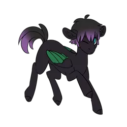 Size: 1024x1024 | Tagged: safe, artist:cinnamonsparx, derpibooru import, oc, oc:electric night, unofficial characters only, pegasus, pony, colored wings, colt, male, multicolored wings, one eye closed, simple background, solo, transparent background, wink