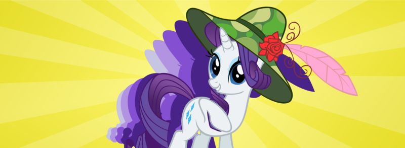 Size: 6000x2202 | Tagged: safe, artist:are-you-jealous, derpibooru import, rarity, pony, dragonshy, hat, high res, solo, vector