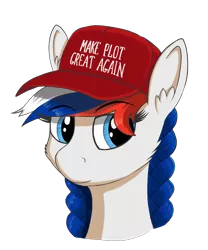 Size: 1000x1200 | Tagged: safe, artist:negasun, derpibooru import, oc, oc:marussia, unofficial characters only, pony, braid, bust, female, hat, make america great again, make x great again, mare, mascot, nation ponies, russia, simple background, solo, transparent background