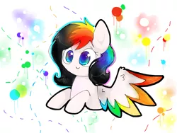Size: 2048x1536 | Tagged: safe, artist:pinkflutter, derpibooru import, oc, oc:rainbow noir, unofficial characters only, pegasus, pony, bust, colored wings, female, mare, multicolored wings, portrait, solo
