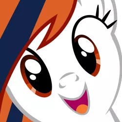 Size: 4000x4000 | Tagged: safe, derpibooru import, edit, vector edit, oc, oc:milo highliss, unofficial characters only, earth pony, pony, american football, close-up, denver broncos, excited, exploitable meme, female, football, hi anon, looking at you, mare, meme, open mouth, smiling, solo, vector