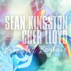 Size: 800x800 | Tagged: safe, artist:emkay-mlp, artist:mrlolcats17, artist:penguinsn1fan, derpibooru import, rainbow dash, pony, cher lloyd, cover, parody, sean kingston, self ponidox, solo, sunglasses