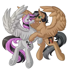 Size: 5329x5217 | Tagged: safe, artist:amazing-artsong, derpibooru import, oc, oc:artsong, oc:thespia, unofficial characters only, pegasus, pony, absurd resolution, crying, cute, female, lesbian, looking at each other, mare, oc x oc, shipping, simple background, smiling, tears of joy, transparent background, underhoof